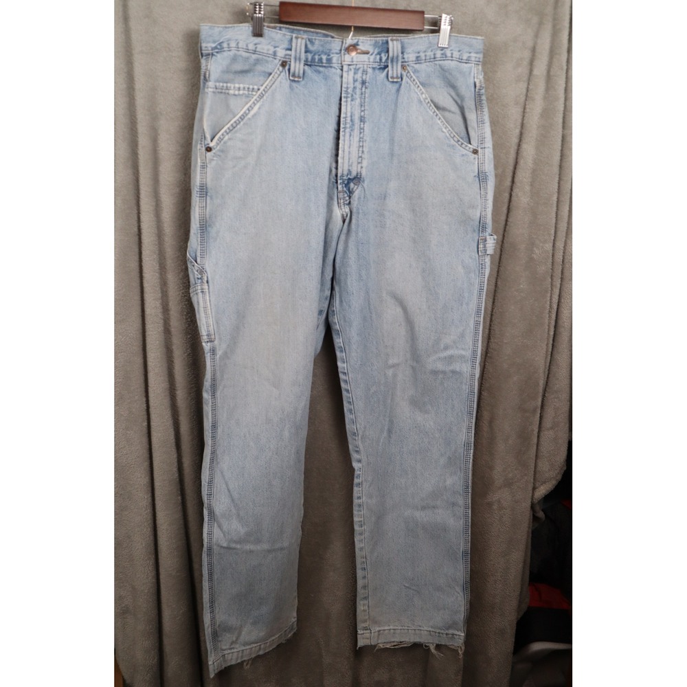 Signature by Levi Strauss Mens Carpenter Jeans Light Wash Blue W36 L34 916007511